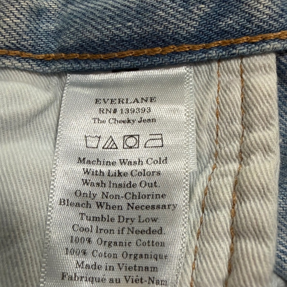 Everlane The Cheeky Jean Light Wash Blue High Rise Straight Leg Denim Size 33 R - Picture 7 of 12